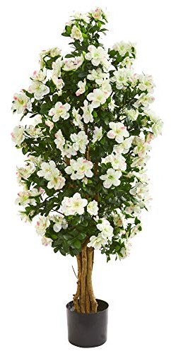 Nearly Natural 57” Azalea Artificial Silk Trees, Green