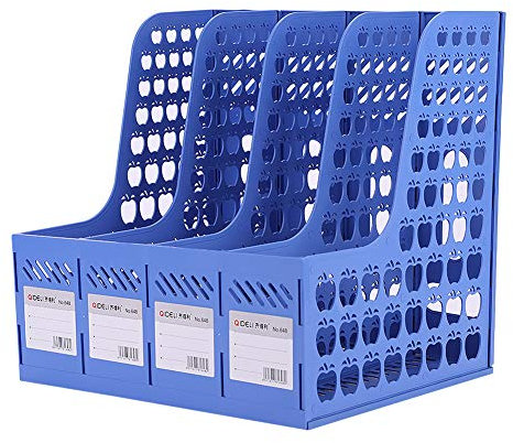Stehsammler Schreibtisch Ablagefächer A4 Dokumentenablage Papier Organizer Ordner Dokumente Halter mit 4 Fächern Zeitschriftensammler Plastik Stehordner Ordnerhalter Büro Aktenablage Ablagesystem