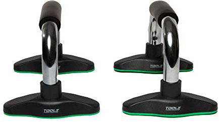 TOOLZ Chrome Push Up Grips – Liegestütz Griffe für Zuhause oder unterwegs – Liegestützhilfe mit Anti-Rutsch Grip