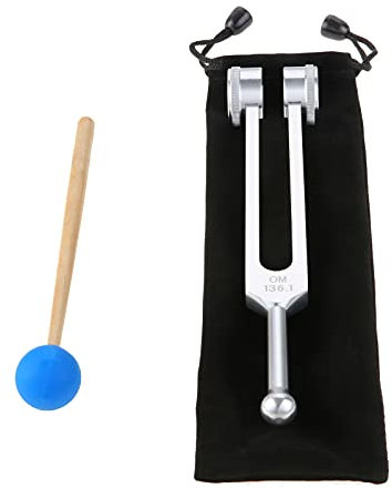 OM 136.1Hz Solfeggio Stimmgabel mit Silikon Hammer Tasche für Sound Musikinstrument Vibration Herz Chakra Yoga
