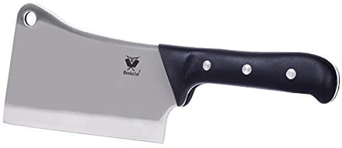 Beeketal 'HBB-20' Profi Fleischer Hackbeil mit ca. 200 mm Klinge aus 420 J 2 Edelstahl, rutschfestem und ergonomisch geformtem Griff - Schweres (ca. 1240g) Fleischer Hackmesser mit 385 mm Gesamtlänge