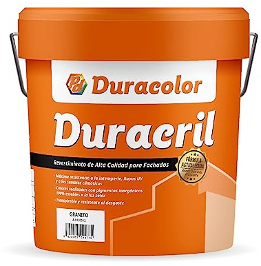 Pintura para fachadas exterior de alta gama y textura lisa en colores - Duracril Liso Duracolor (12 litros, Granito)