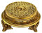 eSplanade Dekorativer runder Pooja-Hocker aus Messing, Chowki, Heimdekoration, Sitztisch, 17,8 cm