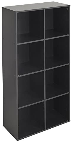 URBNLIVING 2, 4, 8 Cube Bookcase Shelving Display Shelf Storage Unit Wooden Organiser (8 Cube, Black)