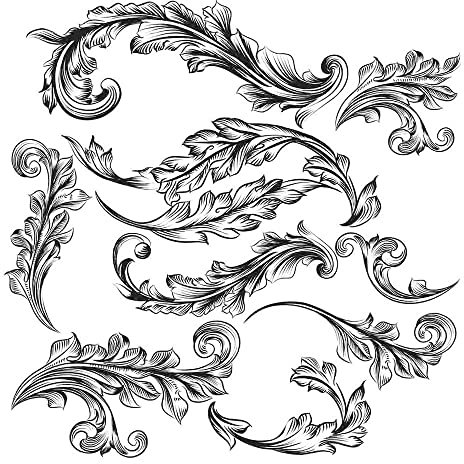 GIVBRO Transparente Vintage-Blumen-Aufkleber, Schablone, Siegel, klassischer Barock-Stil, Scrapbooking, DIY-Prägeschablonen (#E)