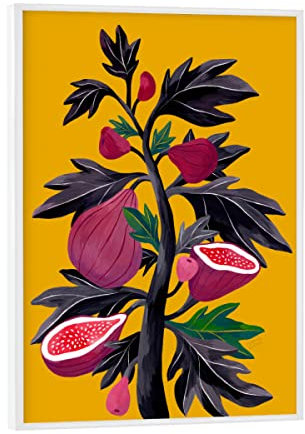 artboxONE Poster mit weißem Rahmen 18x13 cm Natur Flaming Garden - Feigenbaum - Bild feige Blume blüte