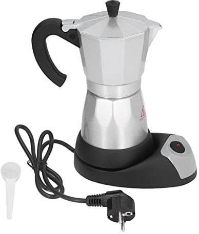 BuyWeek Cafetera eléctrica, 480 W Aluminio Moka Pot Cafetera eléctrica 300 ML Máquina de café espresso Enchufe de la UE