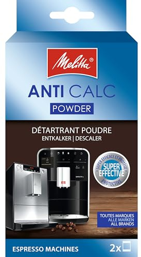 Melitta Descalcificador en polvo, multicolor, 4 x 2 aplicaciones de 40 g