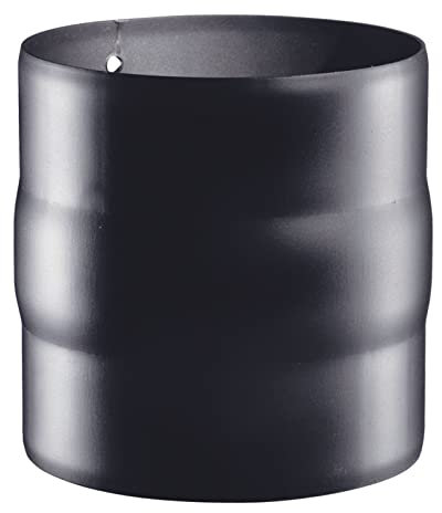 La zappa Manchon de jonction pour cheminée poêle à bois en acier noir de 1,2 mm (mâleMâle, Ø120 mm)
