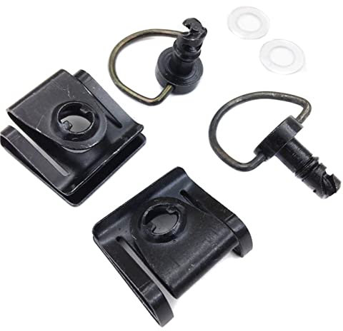 HASkulle Parti per motociclette Nero Sgancio rapido Race Dzus Style Motocicletta 1/4 di giro Carenatura Fissaggio 15mm Perni ad anello a D 2 pezzi Nero