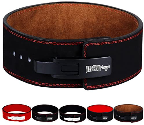 IBRO Powerlifting-Gürtel, Powerlifting, 10 mm, extrem strapazierfähig, echtes Leder, Kniebeugen, Kreuzheben, Bodybuilding, Gewichtheben, IPF, Powerlifting, Strongman für Herren, BlackTan XXL
