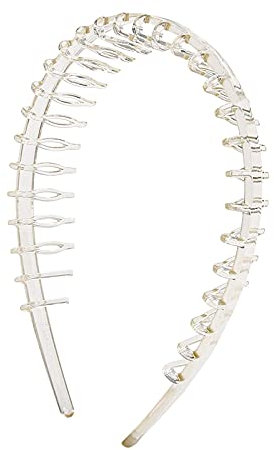 LYPOCS Serre Tete Homme Hommes Femmes Unisexe Peigne à Cheveux Zigzag Groupe enraclé Le Bandeau de Bande de Sport Serre Tete (Color : Transparent)