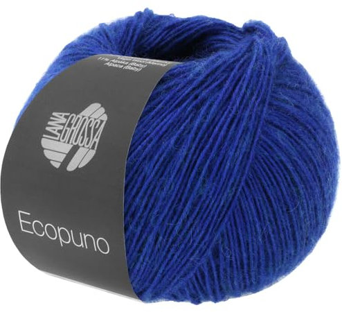 LANA GROSSA Ecopuno | Edle Netzgarnstruktur aus Baumwolle gefüllt mit Merino/Alpaka | Handstrickgarn aus 17% Schurwolle & 11% Alpaka Wolle | 50g Wolle zum Stricken & Häkeln | 215m Garn FB 86