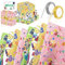 TOPJOWGA Geschenkpapier, 8 Stücke Schulanfang Geschenkpapier mit 2 Rollen Band, 70 x 50 cm Einschulung Geschenkpapier, ABC Schulkind Geschenkverpackung, DIY Wrapping Paper Geschenkpapier Mädchen Junge