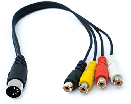 System-S Cavo RCA 4 RCA 30 cm femmina a DIN 5 poli, adattatore stereo, nero