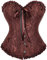 SZIVYSHI Damen Vollbrust Corsage Korsett Top Gothic Vintage Corsagen Bustier Corsette - Braun - Große M