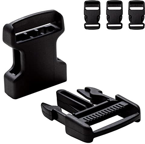 IPEA Fibbie in Plastica per Zaino, Borse, Accessori – 4 pezzi – Made in Italy – Fibbia a Scatto Doppio Laterale per Zaini, Cucito, Borsoni, Abbigliamento – 20 mm