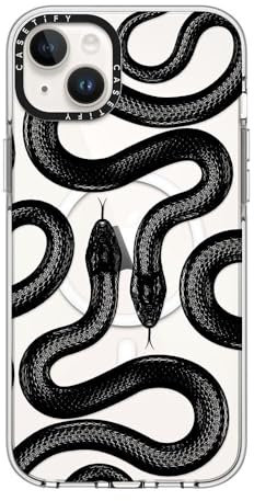 CASETiFY Transparente Schutzhülle für iPhone 14 Plus, vergilbt nicht, 2 m, 3 x Fallschutz in Militärqualität, Magsafe, Schwarz