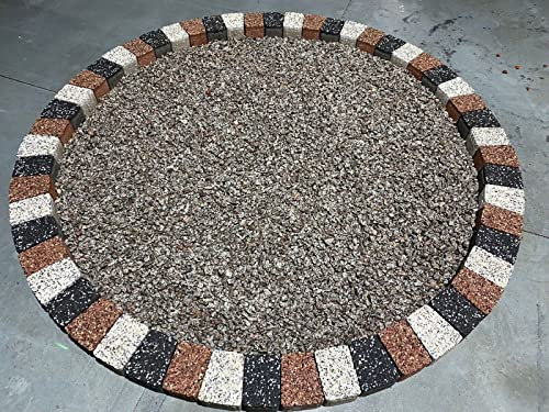 140 cm Garden Stones Circle Tree Surrounding Granite Bricks Plant Flowers Ring Lawn Grass Border Edging Decorative Concrete Stones Fountain Statue Bird Feeder Base Surround Black White Copper Slabs
