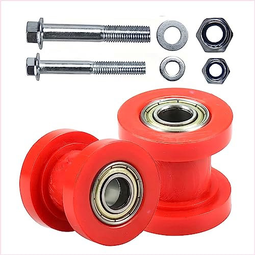 KOSIDA Tendeur de chaîne de 8 mm et 10 mm pour moto mini vélo XR125 SSRC RF50 ATV 125 cc 140 cc 160 cc Pit Dirt Bike (8 mm + 10 mm (rouge)