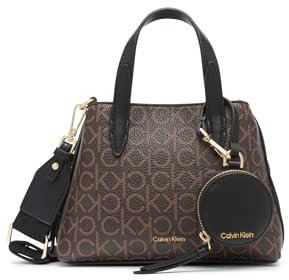 Calvin Klein Damen Millie 2-in-1 Mini-Umhängetasche mit DREI Fächern, Braun/Khaki/Schwarz