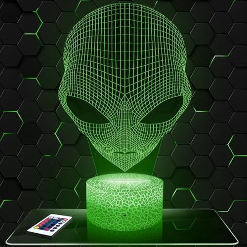 Nachttischlampe - Touch-Nachtlicht Alien 3D-LED-Lampe Illusion, Geschenkidee Weihnachten Geburtstag Junge und Mädchen Nachttischlampe Kinder- oder Erwachsenenzimmer