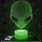 Nachttischlampe - Touch-Nachtlicht Alien 3D-LED-Lampe Illusion, Geschenkidee Weihnachten Geburtstag Junge und Mädchen Nachttischlampe Kinder- oder Erwachsenenzimmer