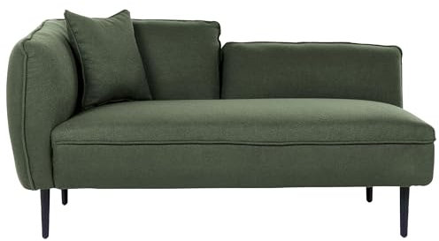 Beliani Chaiselongue Bouclé grün linksseitig mit Kissen Metallgestell modern Chevannes