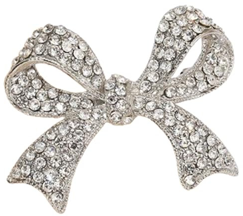 Broche en forme de nœud en strass - Style vintage - Avec nœud en cristal - Pour vêtements, chapeaux, sacs - Accessoires pour femmes et filles, Alliage d'acier cristal, Cristal