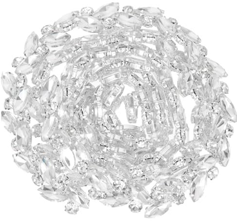 TOPPERFUN Marquise Strass Blumenkette Bänder Zum Basteln Kette Zum Trimmen Von Kleidung Hochzeitsgürtel Aus Strass Zierkette Aus Strass Strasskette Weiß Schleife Legierung Braut Pferdeauge