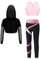 FEESHOW Kinder Trainingsanzug Mädchen Sport BH Und Leggings Set Mit Hoodie Kinder Workout Sport Outfit Jazz Dance Tanzkleidung Hip Hop Kleidung Rosa_A 170