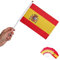 Runesol Pack de 12 - drapeaux à main Espagne, 14x21cm, Mini drapeaux du monde, drapeaux espagnol, petits drapeaux sur bâtons, décorations de fête, événements, célébrations, Spain Handheld flags