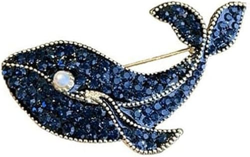 Crystal Marine Animal Shark Broschen Niedliche Hai Anstecknadel Perle Cartoon Brosche Anstecknadeln Modeschmuck Geschenk für Frauen für Kleidung Taschen Kleid Handtasche Dekor Zubehör