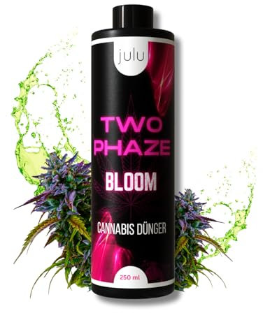 JULU Two Phaze Bloom Cannabis Dünger, bis zu 10 Pflanzen, ertragreiche Blüten und kräftiger THC-Gehalt, Hanf Dünger für Blütenphase - 250ml
