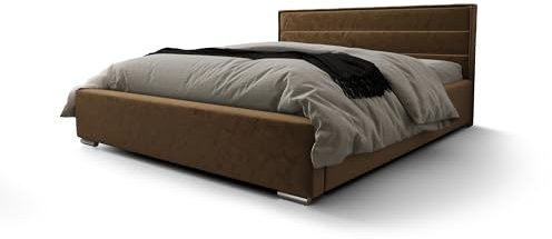 Verona Idee Polsterbett Toronto mit Lattenrost Metalrahmen Bettkasten 5 Größen viel Farben Auswahl 120 x 200cm BRAUN