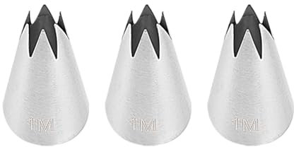 FSSTUD Lot de 3 douilles de glaçage en acier inoxydable pour gâteaux, gâteaux, gâteaux, biscuits, desserts, 1 m