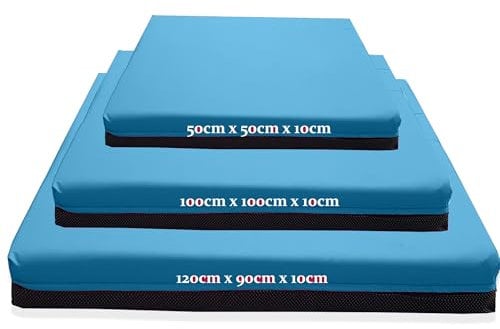 Kosiproducts Gymnastics Non Slip Crash Mat for Tumbling Landing Gym Training exercise, Bouncy Castle Large (120cm x 90cm) Turquoise