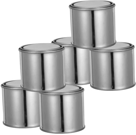 Lurrose 12 STK Farbdose lagercontainer Tintenlagerung Metall Eimer Metall kanister Aufbewahrungsdose mit Deckel Tintenspeicher Liter Tintenbehälter Farbbehälter Silver