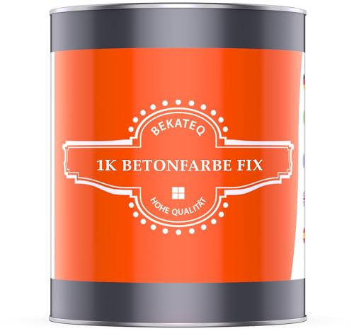 BEKATEQ Betonfarbe 1kg Anthrazitgrau für aussen in seidenmatt - Bodenfarbe befahrbar, lösemittelfrei, rutschfest, UV-fest, schnell trocken - Markierungsfarbe für Beton, Asphalt, Pflaster BE-675