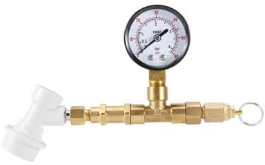 RLVYTA Heimbrausystem Homebrew Ball Lock Spunding Valve mit 0-60 Psi Gauge, Kegging Tools Heimbrau-Sets
