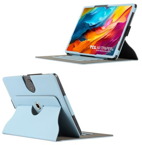 MINGFENG Étui compatible avec la tablette Fro TCL NXTPAPER 14 14,3, 9491G - Housse de protection pliable avec porte-crayon et dragonne, protection complète - Bleu (pas TCL NXTPAPER 14Pro)