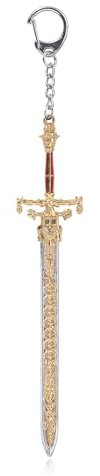SONGCHANGJEWELRY Elden Ring Schwert der Nacht und Flamme Schlüsselanhänger – Ritter-Action-Figuren Spielzeug Requisiten – Sammlung Partyzubehör Schreibtisch Schlüssel Dekoration Geschenke, GRAU, Large