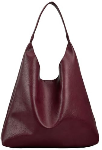 GSenhui Slouchy Tote Bag Weiche Kunstleder Handtasche Groß Hobo Tasche Shoulder Bags Vintage Schultertasche Shopper Bag Braun