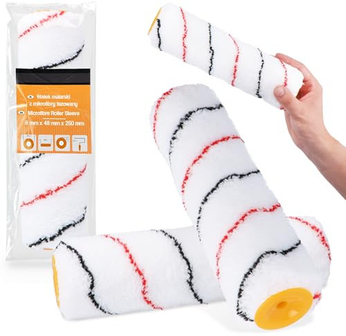 Rouleau Peinture 25 cm Manchon Microfibre Rouleaux Remplacement Peintures Laques Mur Plafond Façade Décoration Accessoires Peinture Professionnels