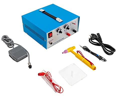 Saldatrice a punti per gioielli, 100 A, saldatrice a punti con pedale, saldatrice automatica da 500 W, per platino, oro, oro K, argento