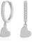 Estrellique Damen 925 Sterling Silber Creolen Ohrringe, Kreolen Ohrhänger mit AAAAA Cubic Zirkonia, Kreolen Silber Ohrringe Hängend für Frauen Mädchen, Hypoallergen Creolen Ohrring mit Herz Anhänger
