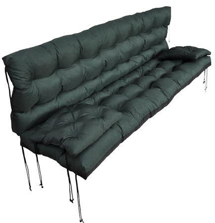 nana shop wasserdichtes Kissen für die Gartenschaukel, Gartenschaukelkissen 180 cm, Schaukelkissen, Kissen für Hollywoodschaukel, Gartenkissen, Bankkissen (Grün)