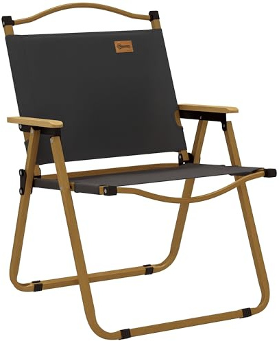 Outsunny Chaise de Camping Pliante Extérieur 54 x 59 x 78 cm Gris Foncé