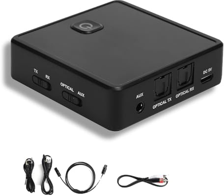 LVIFLOAE Bluetooth 5.0 Senderempfnger Sender Wireless Audioadapter mit 3,5 mm Aux fr PC TV Autolautsprecher Bluetooth Sender Wireless Adapter