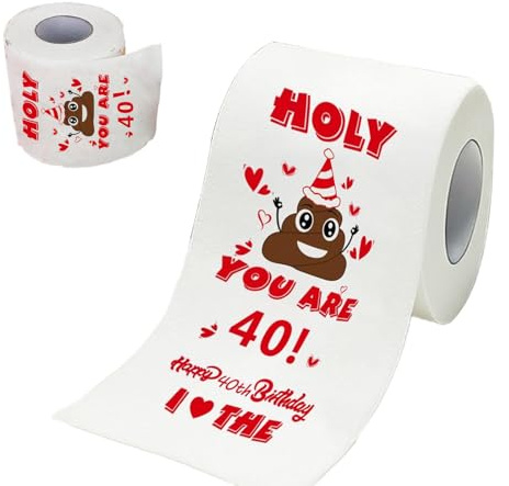 Wjelet Birthday Gifts for Men Women, Personalised Toilet roll, Funny Toilet Paper, Funny Gag Gifts Novelty Bday Present for Friends, 380 Sheets & 3 Layers，40th Birthday Decorations, Party Supplie